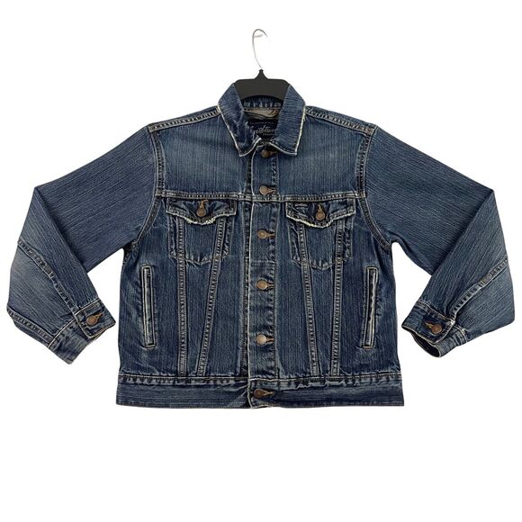 Levis Levi Strauss Signature Trucker Jacket Womens Size Medium 8-10 Blue Denim - Picture 1 of 12